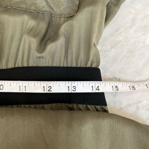 Theory Olive Green 100% Silk Army Dress Size 6 - Picture 7 of 10